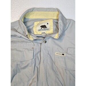 Dakota Grizzly Mens Outdoor Fishing Shirt Medium Beige Button roll tab Sleeve